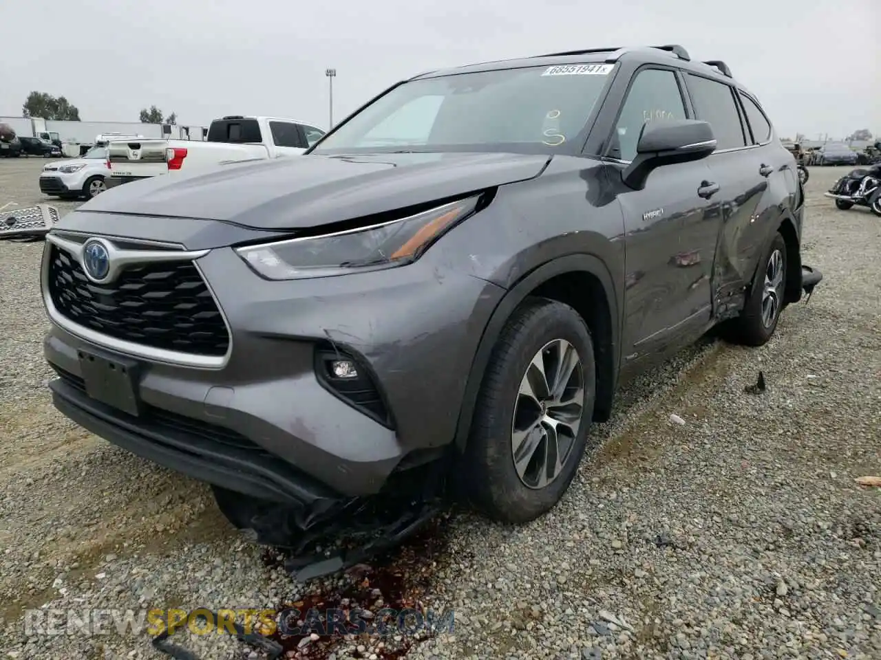 2 Photograph of a damaged car 5TDHBRCH0MS038897 TOYOTA HIGHLANDER 2021