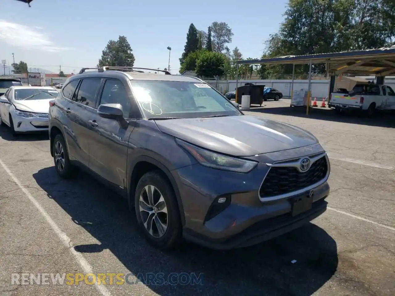 1 Photograph of a damaged car 5TDHBRCH7MS526700 TOYOTA HIGHLANDER 2021