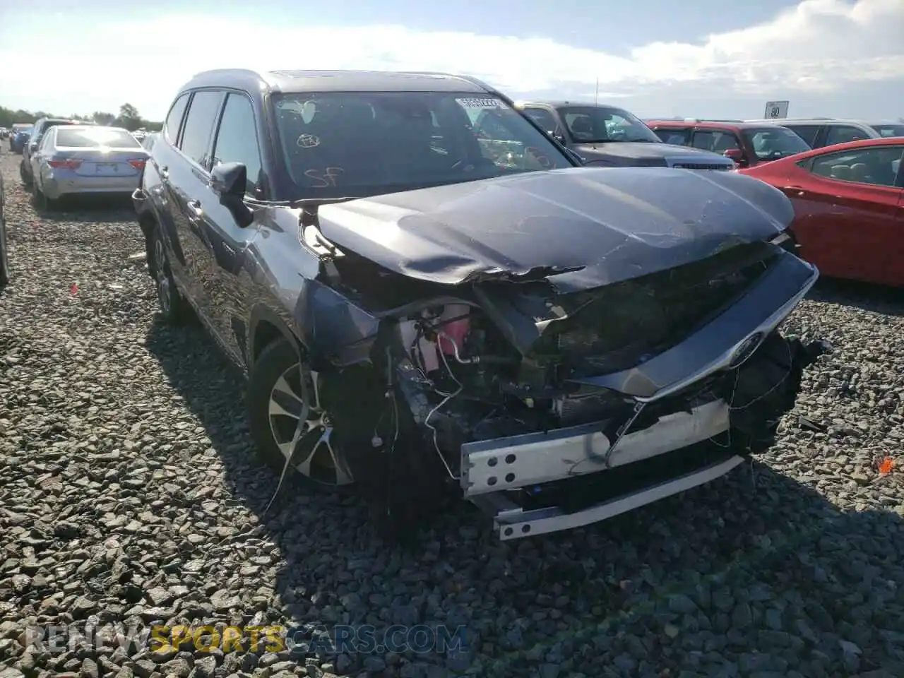 1 Photograph of a damaged car 5TDHBRCH7MS535302 TOYOTA HIGHLANDER 2021