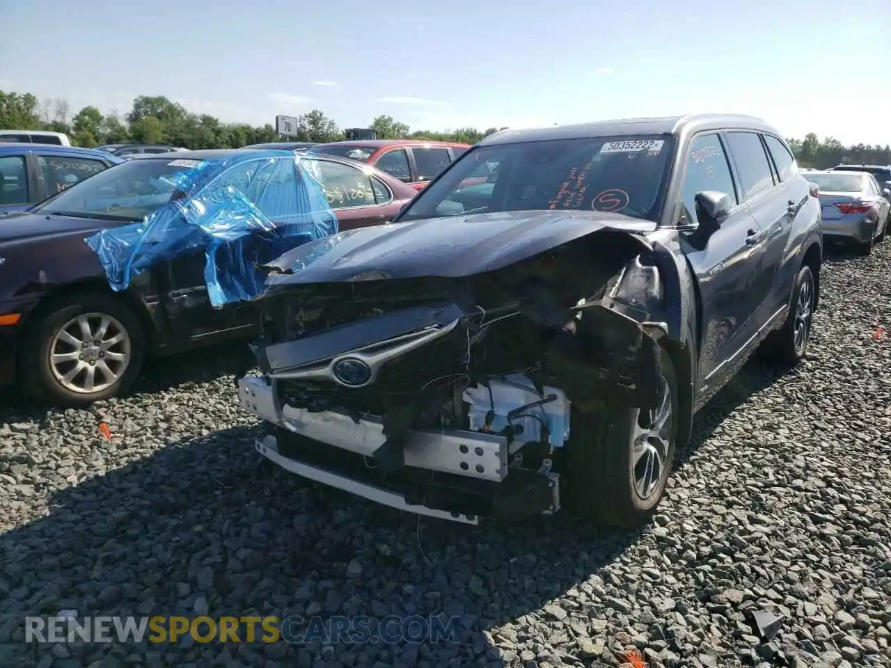 2 Photograph of a damaged car 5TDHBRCH7MS535302 TOYOTA HIGHLANDER 2021