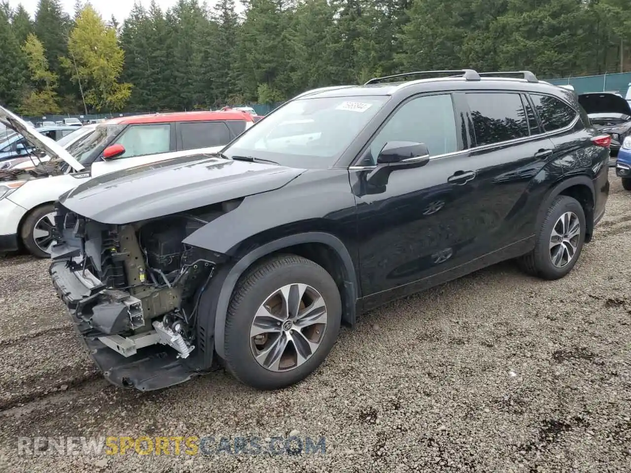 1 Photograph of a damaged car 5TDHZRBH0MS094030 TOYOTA HIGHLANDER 2021