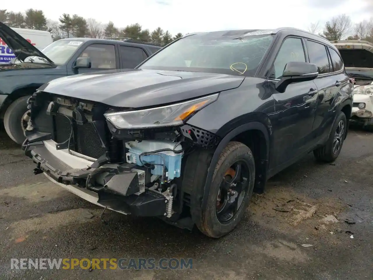 2 fotografías del automóvil dañado 5TDHZRBH1MS523661 TOYOTA HIGHLANDER 2021