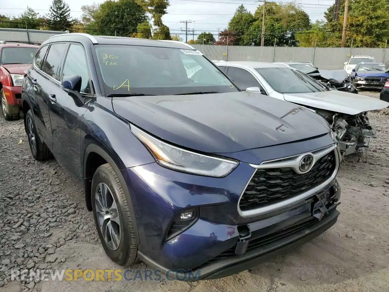 1 Photograph of a damaged car 5TDHZRBH2MS116612 TOYOTA HIGHLANDER 2021