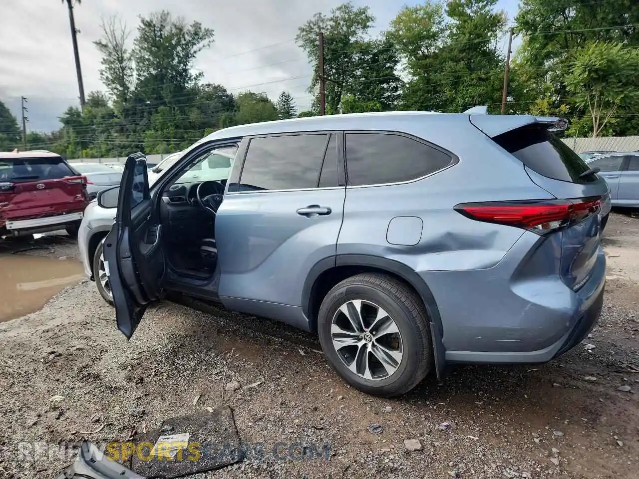 2 fotografías del automóvil dañado 5TDHZRBHXMS093404 TOYOTA HIGHLANDER 2021