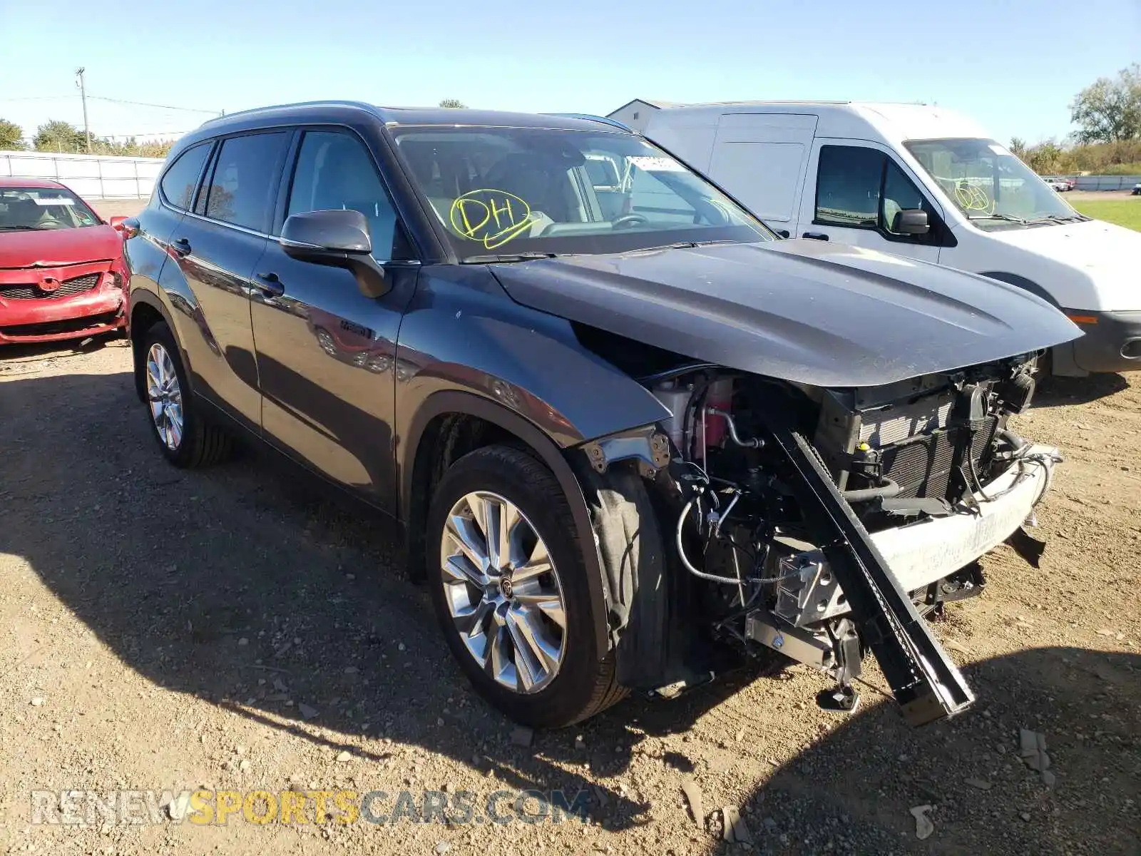 1 fotografías del automóvil dañado 5TDXBRCH2MS026679 TOYOTA HIGHLANDER 2021