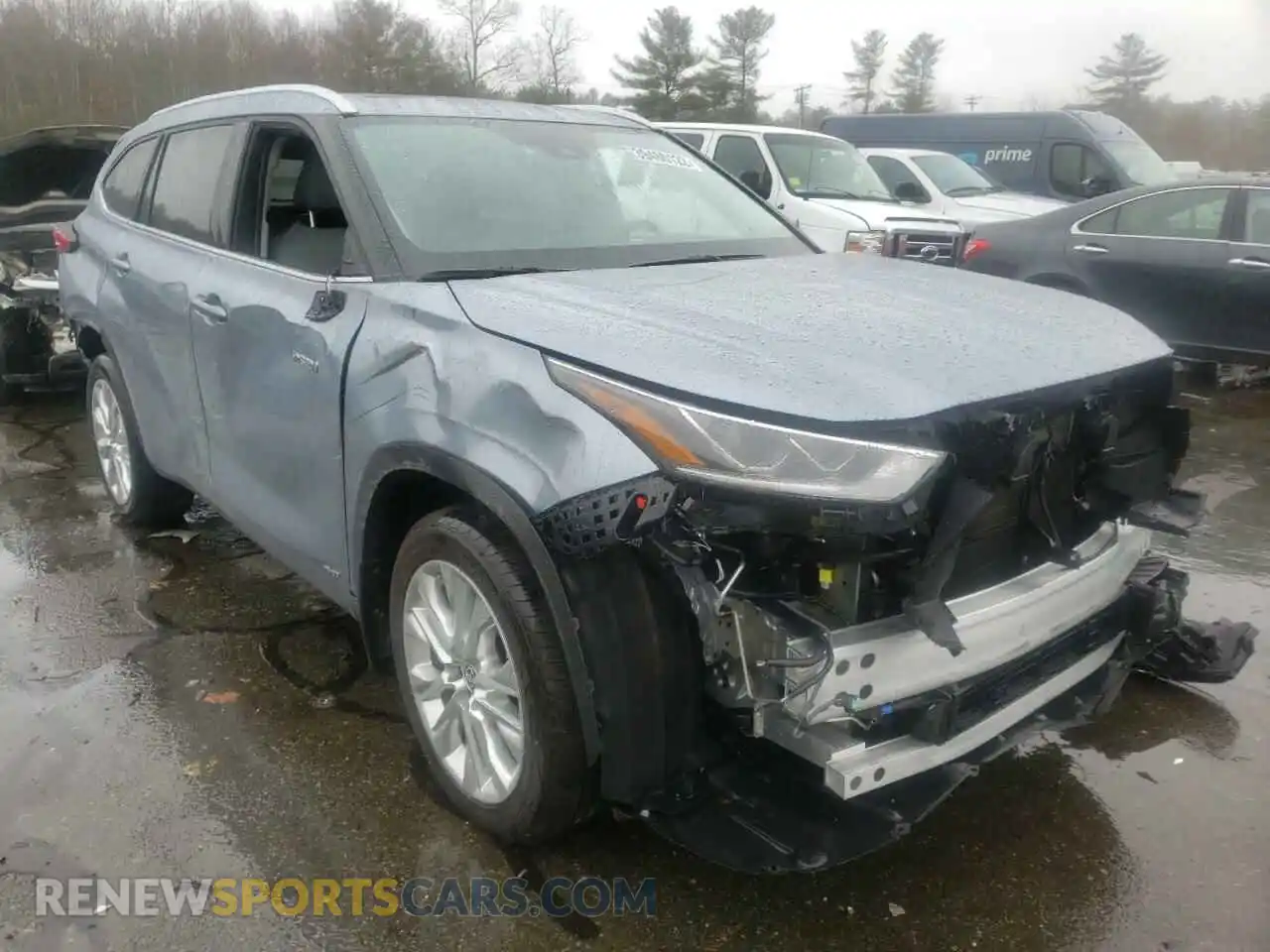 1 Photograph of a damaged car 5TDXBRCH6MS037698 TOYOTA HIGHLANDER 2021