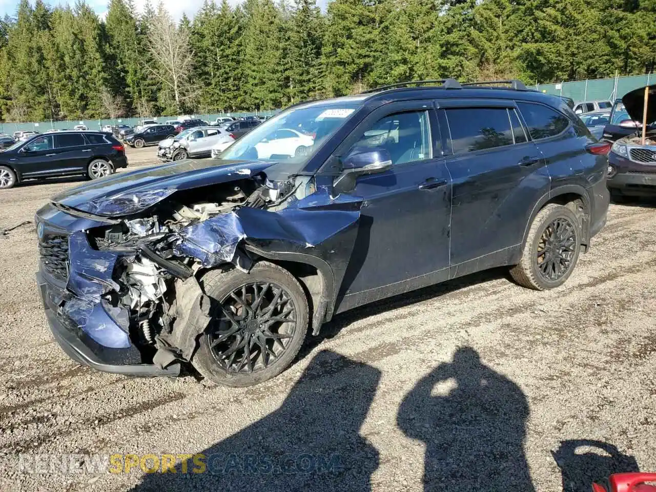 1 Photograph of a damaged car 5TDXBRCH7MS048435 TOYOTA HIGHLANDER 2021