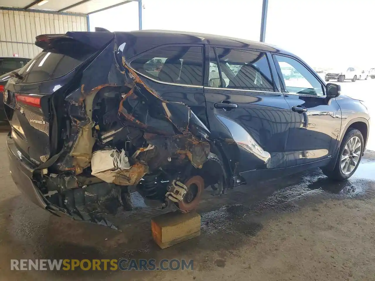 3 fotografías del automóvil dañado 5TDXBRCH9MS017526 TOYOTA HIGHLANDER 2021