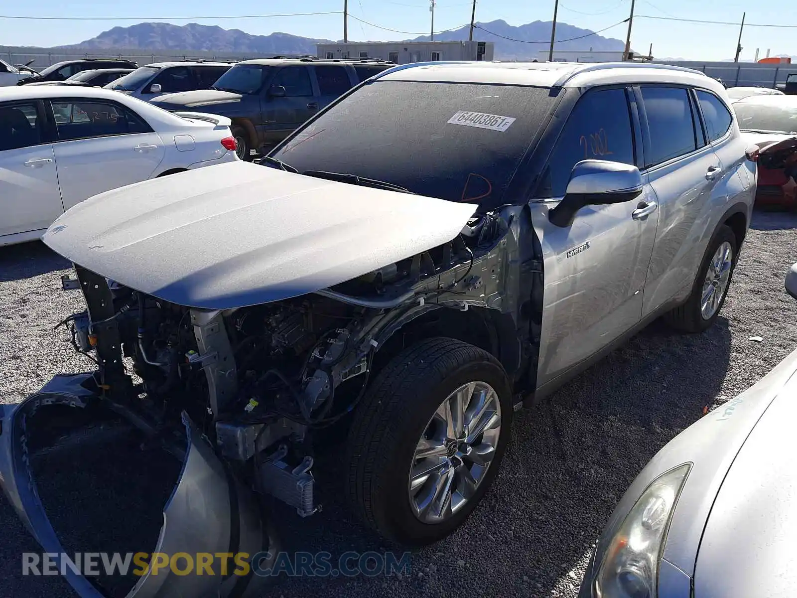 2 fotografías del automóvil dañado 5TDYARAH8MS508602 TOYOTA HIGHLANDER 2021