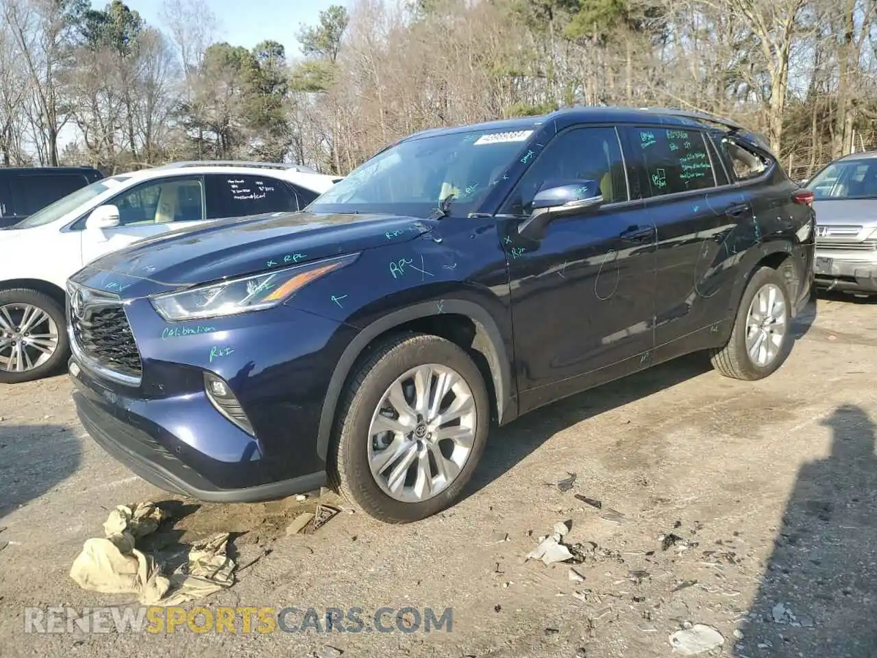 1 Photograph of a damaged car 5TDYZRAH2MS535979 TOYOTA HIGHLANDER 2021