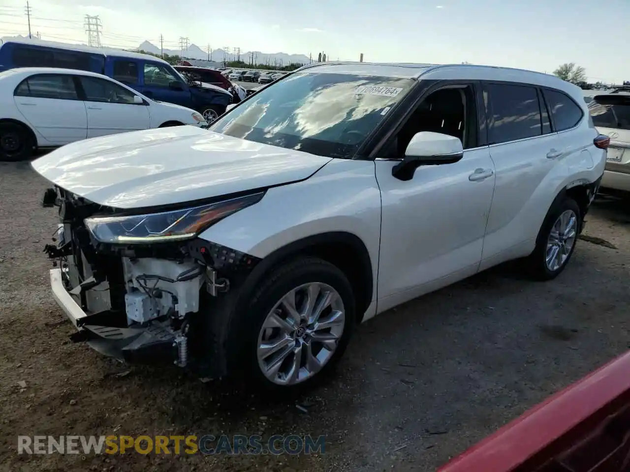 1 Photograph of a damaged car 5TDYZRAH7MS077324 TOYOTA HIGHLANDER 2021