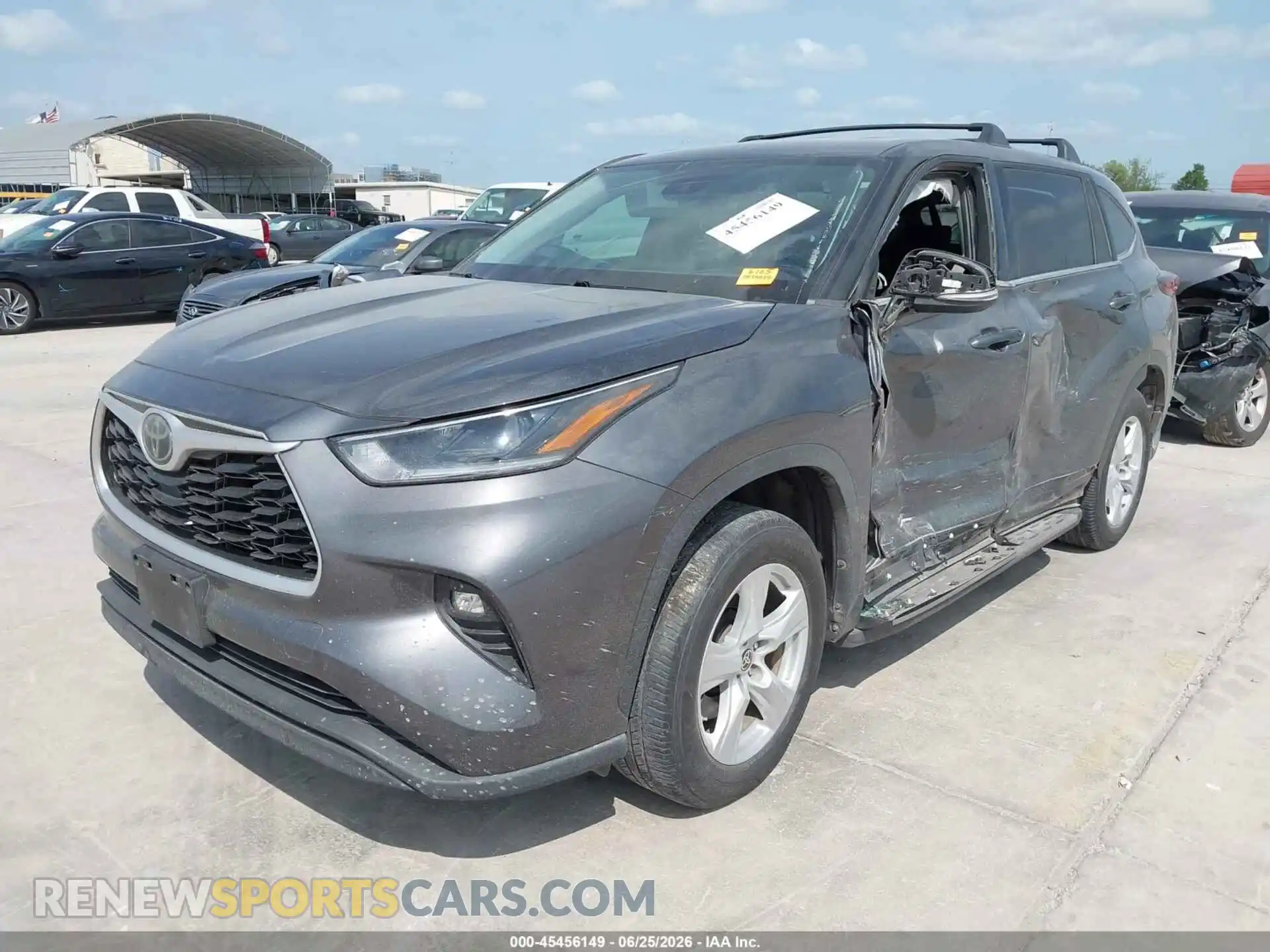 2 fotografías del automóvil dañado 5TDZZRAH9MS534820 TOYOTA HIGHLANDER 2021