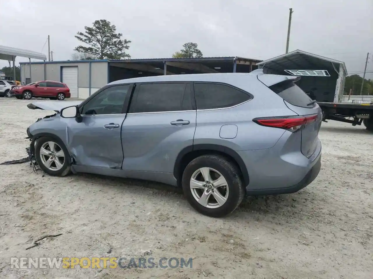 2 fotografías del automóvil dañado 5TDZZRAHXMS086085 TOYOTA HIGHLANDER 2021