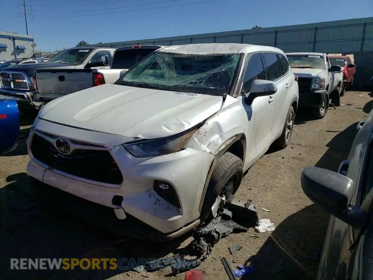 2 Photograph of a damaged car 5TDZZRAHXMS515337 TOYOTA HIGHLANDER 2021