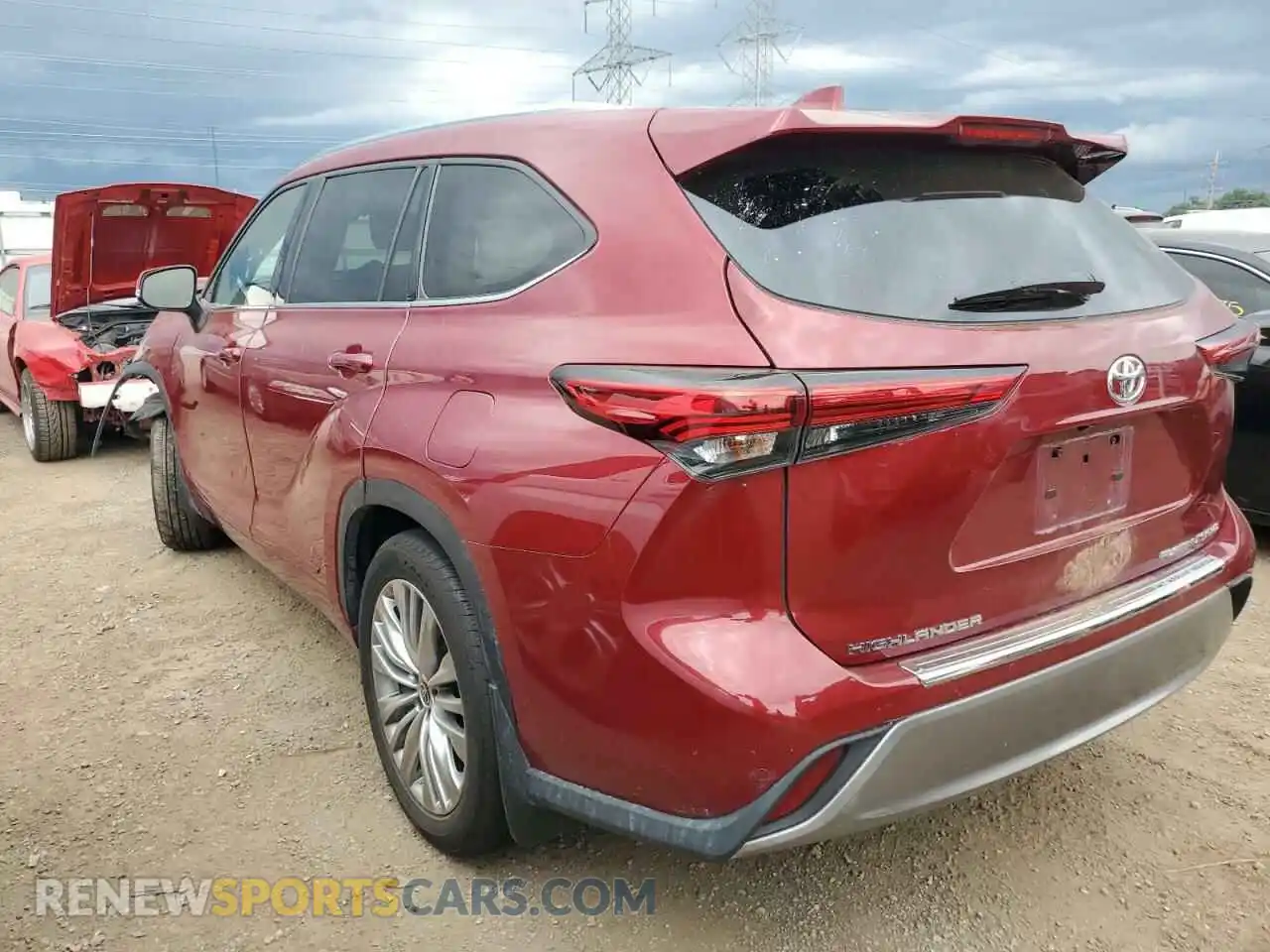 2 fotografías del automóvil dañado 5TDFZRBH0NS202901 TOYOTA HIGHLANDER 2022