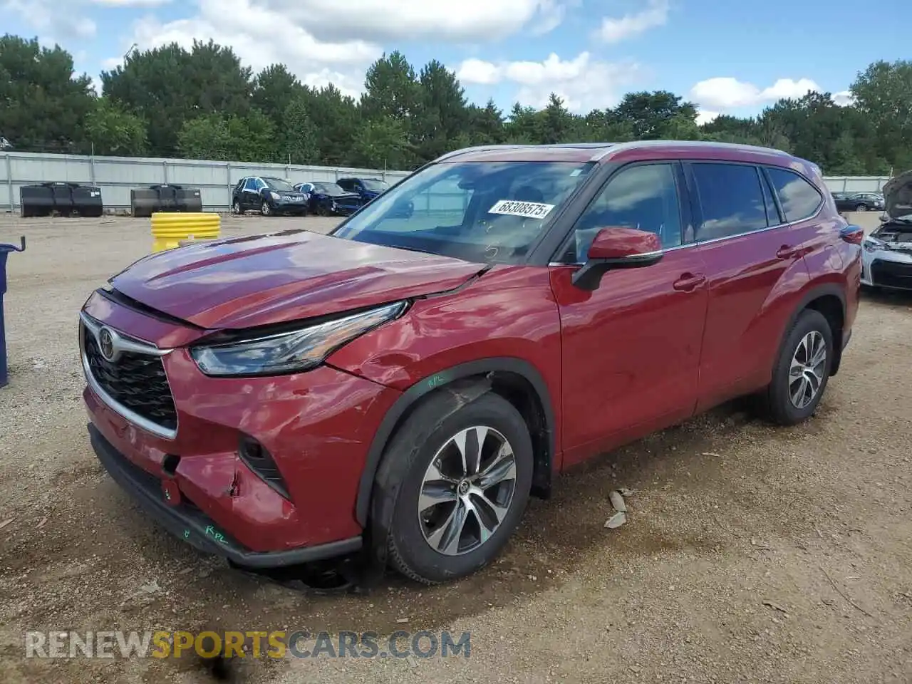 1 Photograph of a damaged car 5TDHZRBH9NS206843 TOYOTA HIGHLANDER 2022