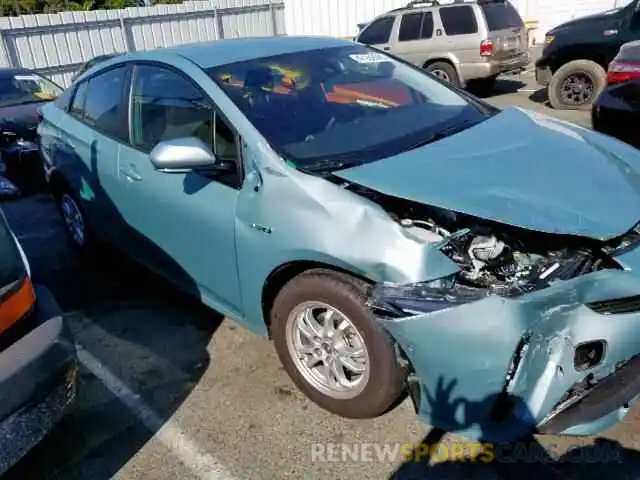 1 Photograph of a damaged car JTDKARFU2K3094808 TOYOTA PRIUS 2019