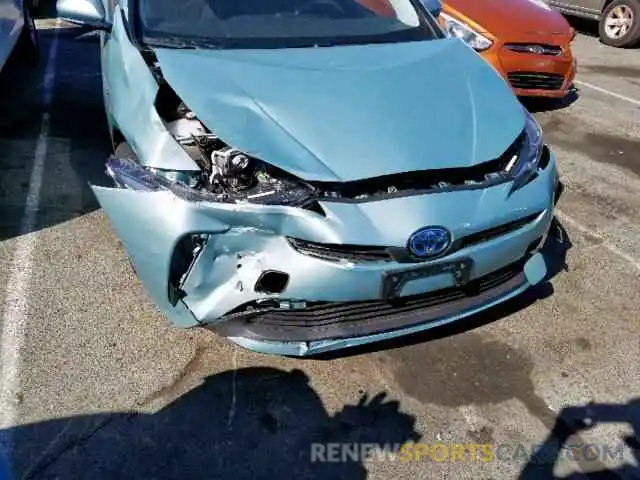 9 Photograph of a damaged car JTDKARFU2K3094808 TOYOTA PRIUS 2019