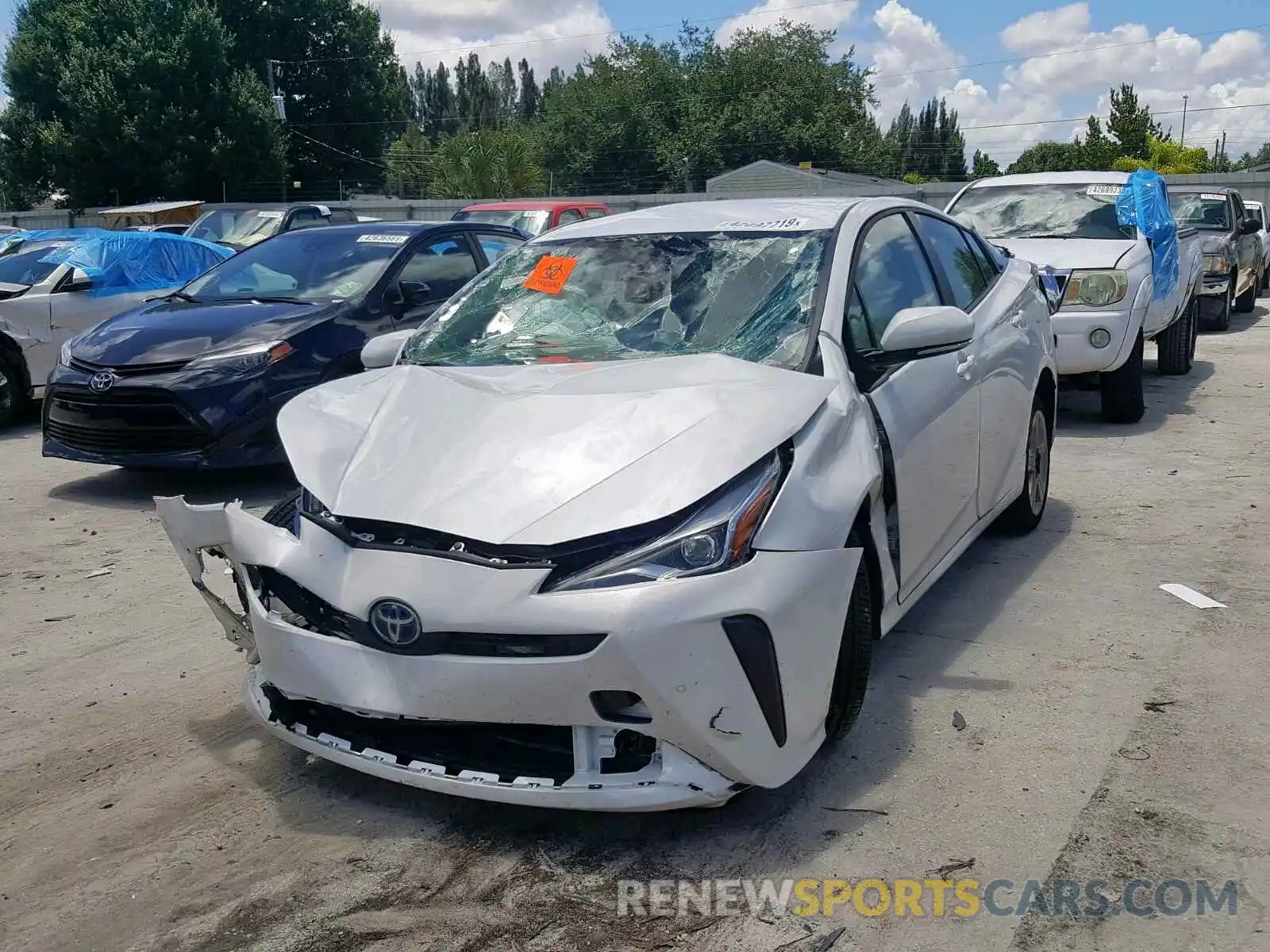 2 Photograph of a damaged car JTDKARFUXK3070692 TOYOTA PRIUS 2019