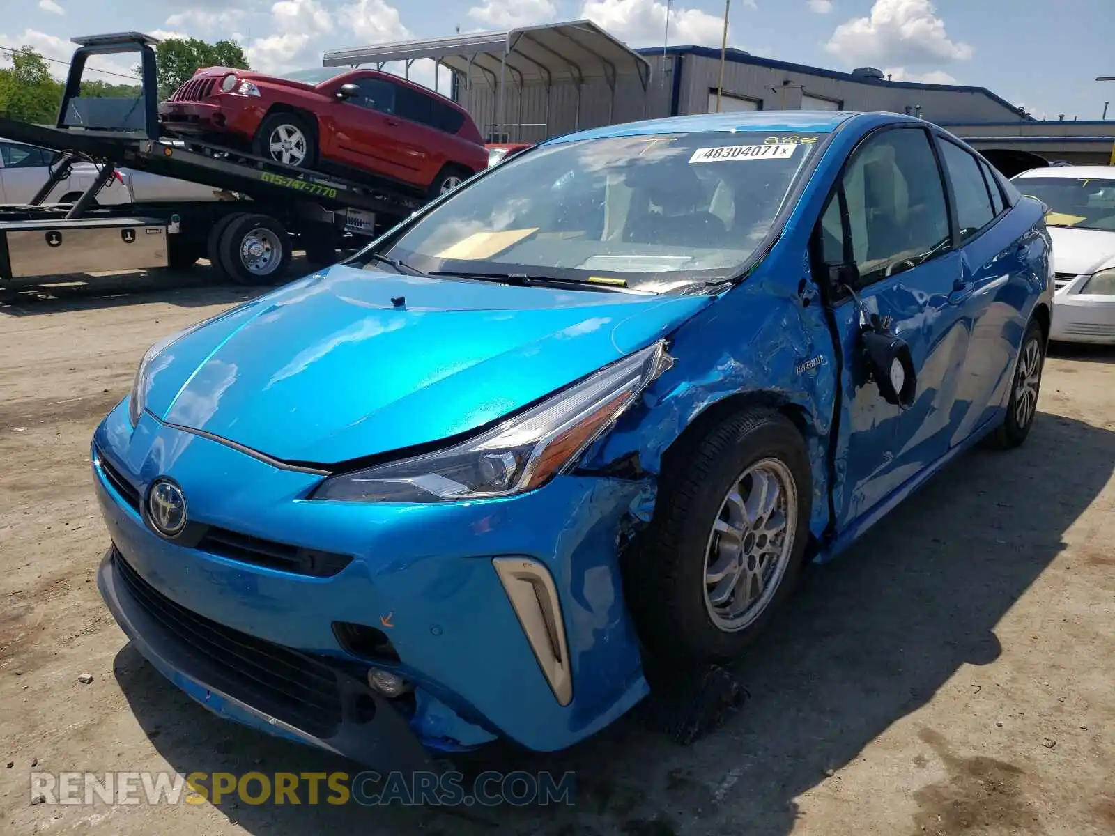 2 fotografías del automóvil dañado JTDL9RFU3L3021137 TOYOTA PRIUS 2020