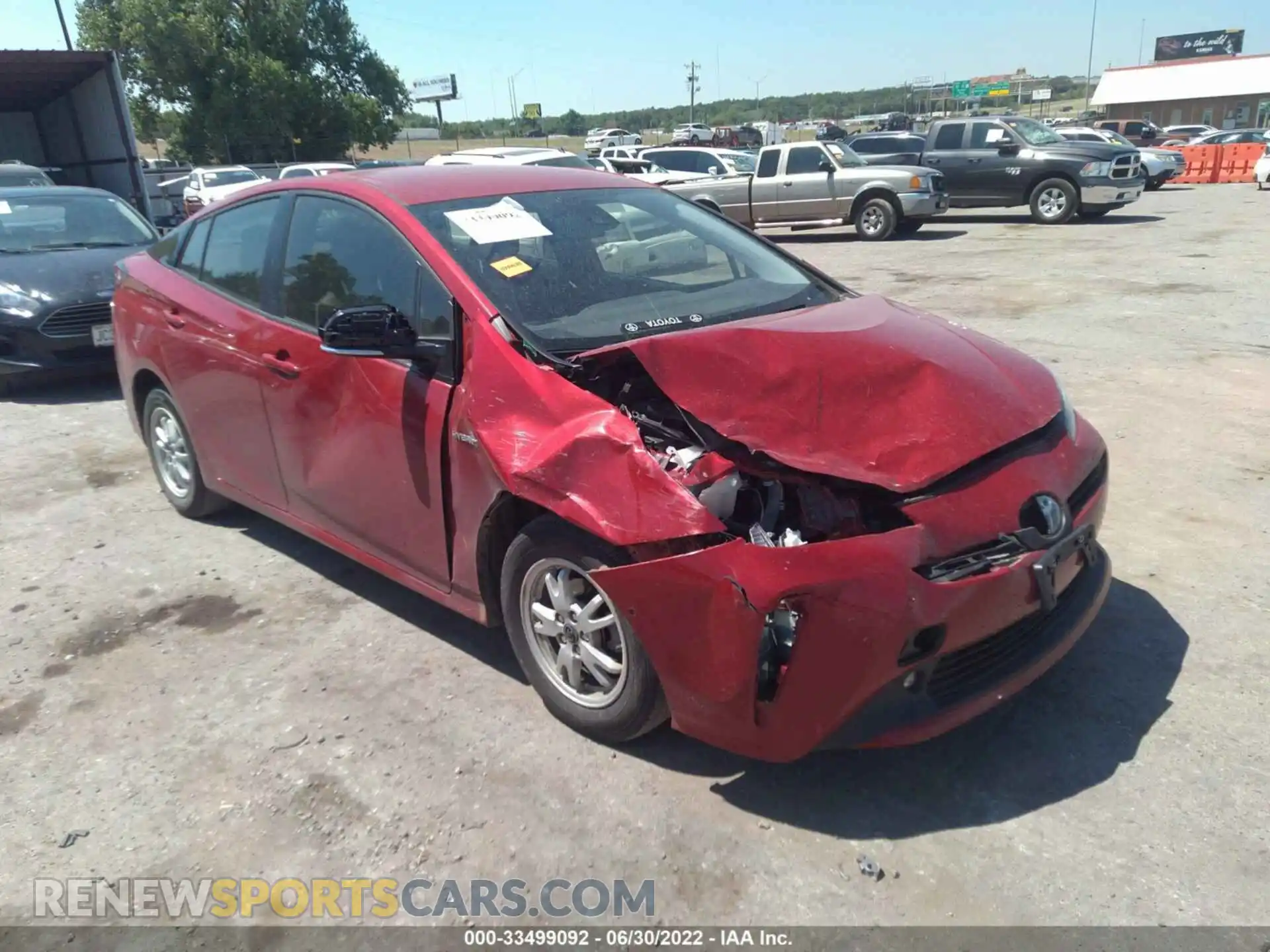 1 Photograph of a damaged car JTDL9RFU6L3020922 TOYOTA PRIUS 2020
