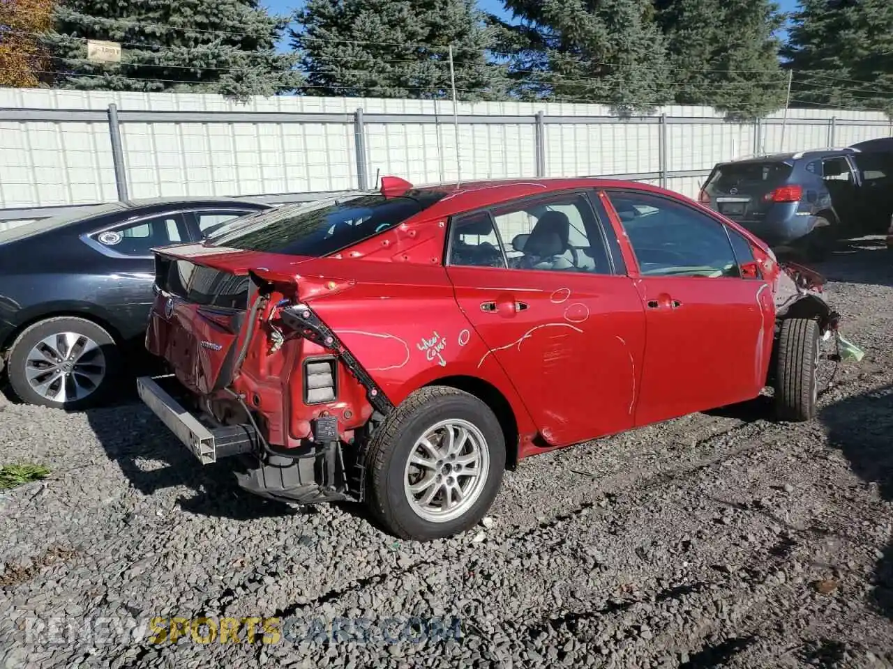 3 Photograph of a damaged car JTDL9RFU8L3014605 TOYOTA PRIUS 2020