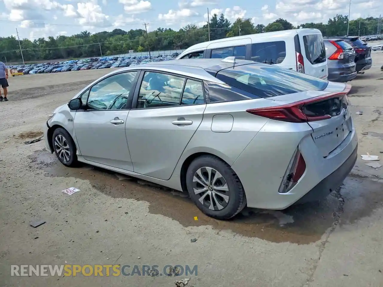 2 fotografías del automóvil dañado JTDKAMFP2M3188302 TOYOTA PRIUS 2021