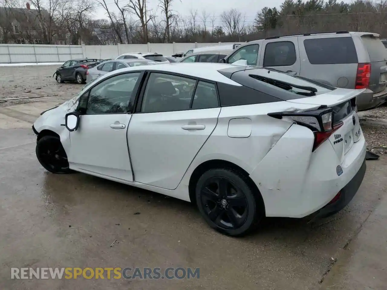 2 fotografías del automóvil dañado JTDKAMFU4M3128303 TOYOTA PRIUS 2021