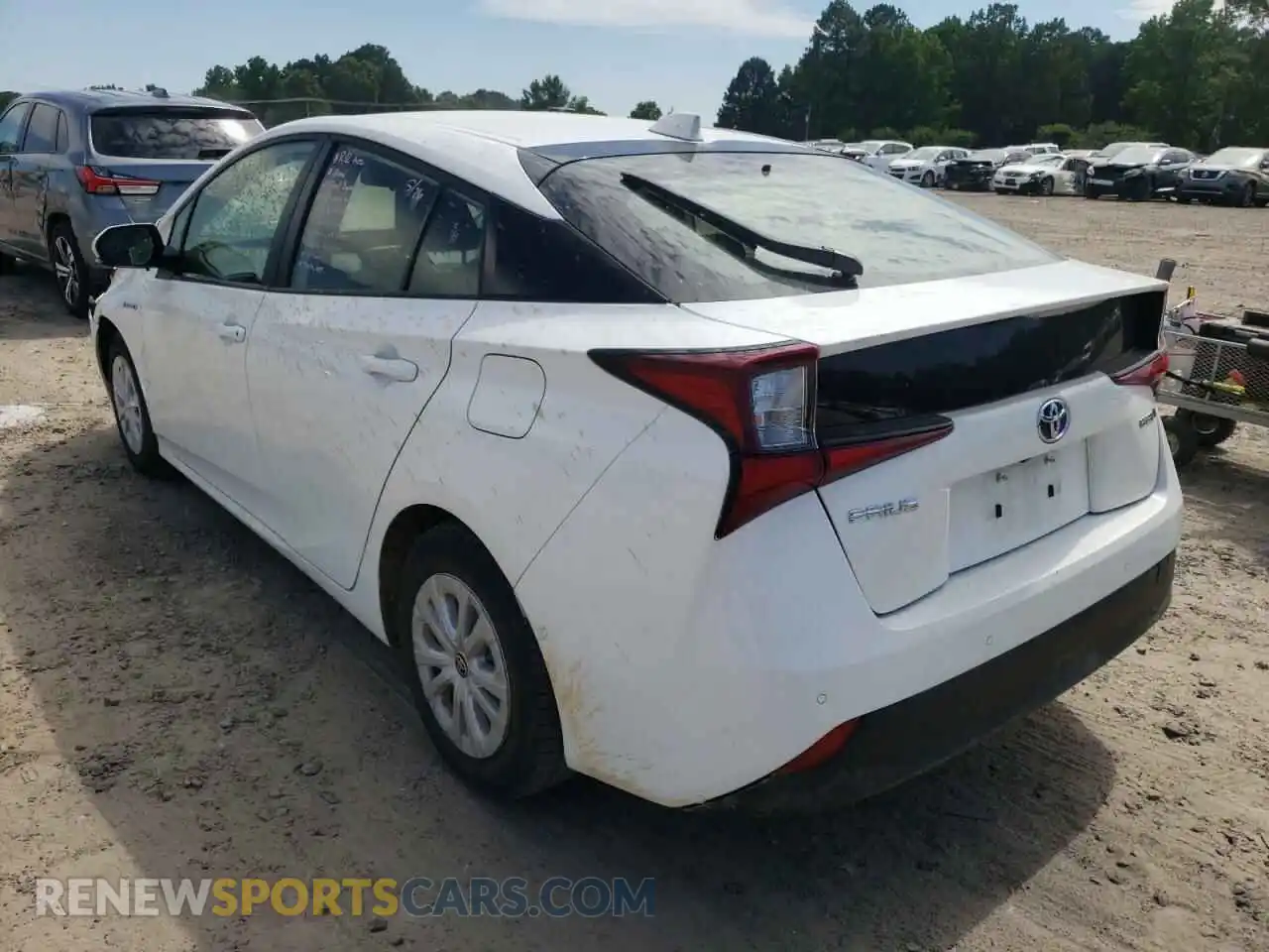 3 Photograph of a damaged car JTDKAMFU7M3147976 TOYOTA PRIUS 2021