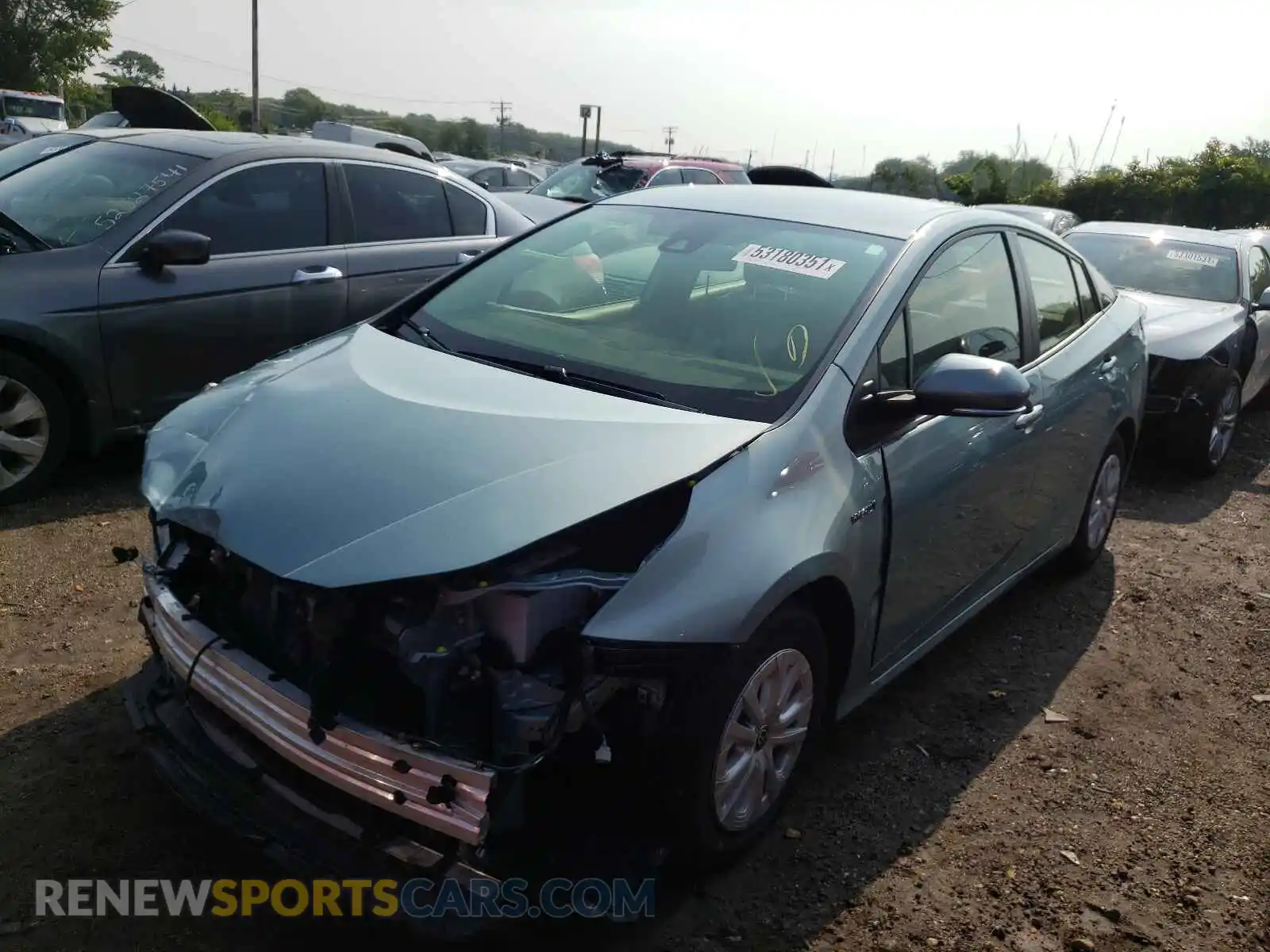 2 Photograph of a damaged car JTDKAMFUXM3127933 TOYOTA PRIUS 2021