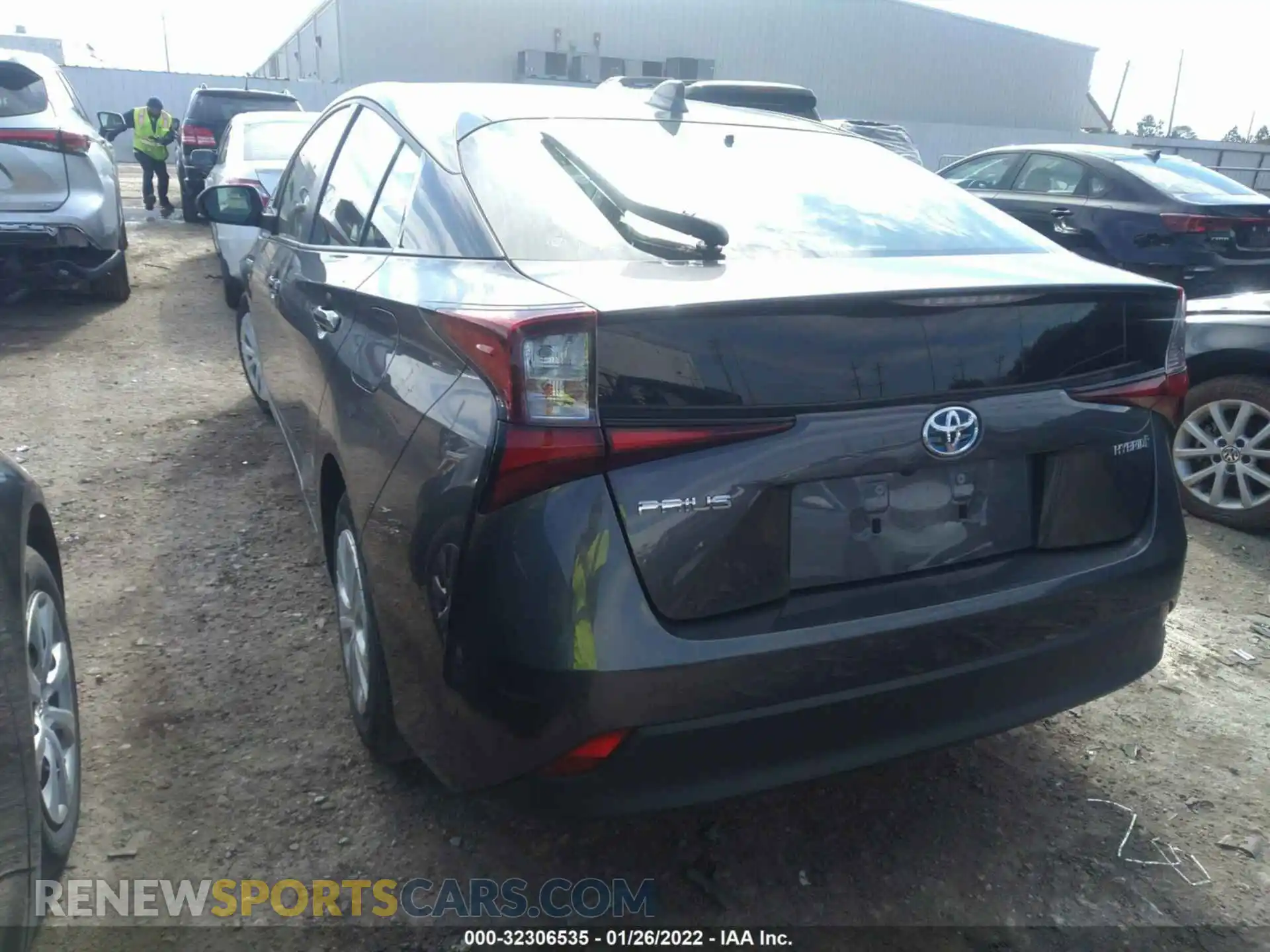 3 fotografías del automóvil dañado JTDKAMFUXM3151486 TOYOTA PRIUS 2021