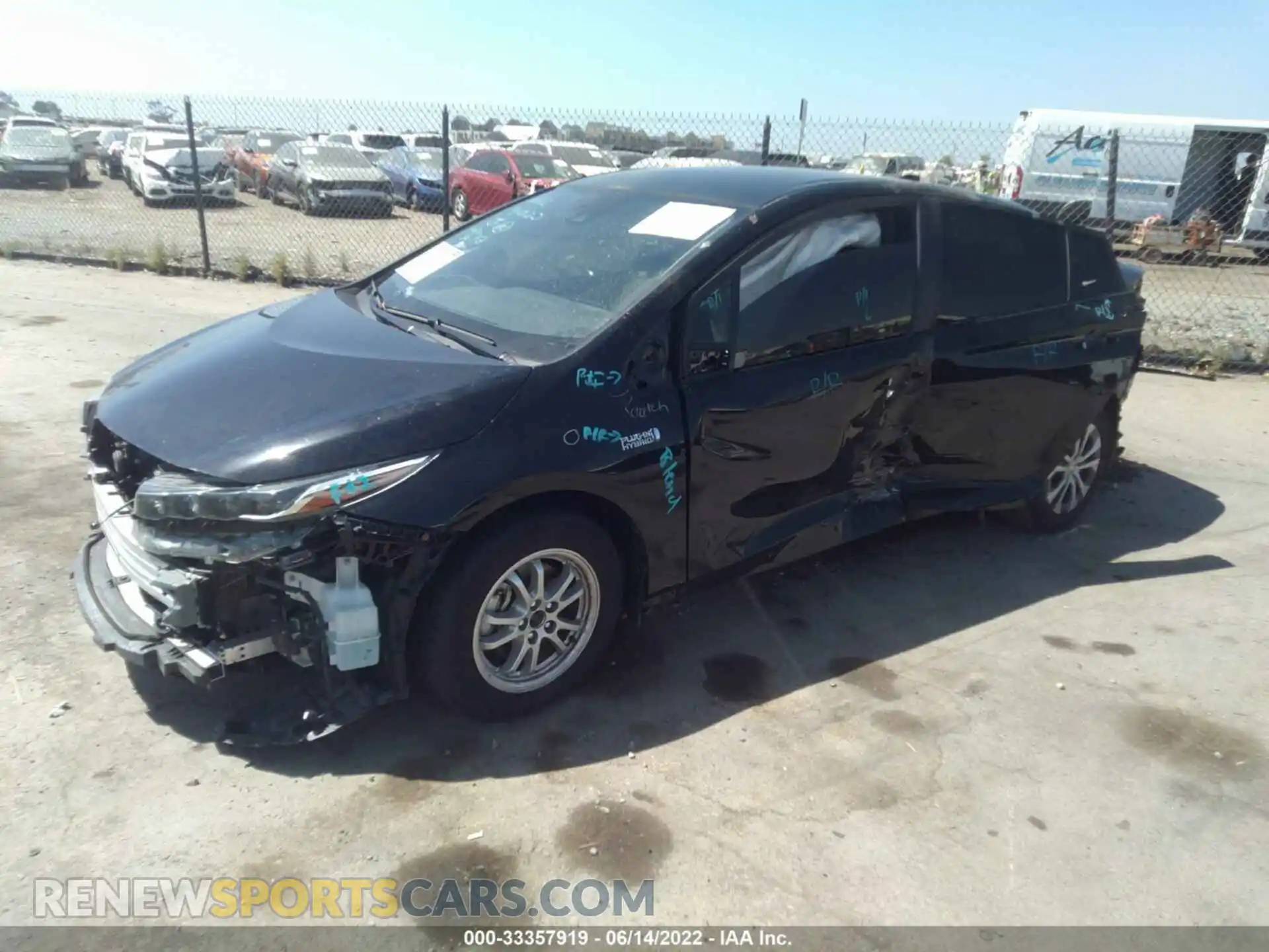 2 Photograph of a damaged car JTDKAMFPXM3195692 TOYOTA PRIUS PRIME 2021