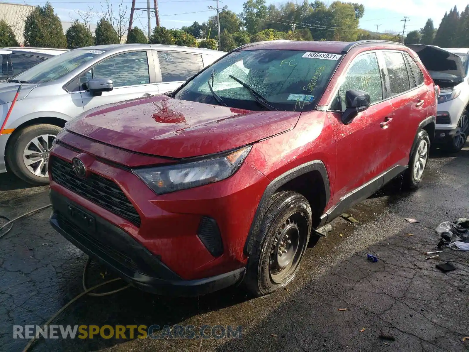 2 fotografías del automóvil dañado 2T3F1RFV7KC057701 TOYOTA RAV4 2019