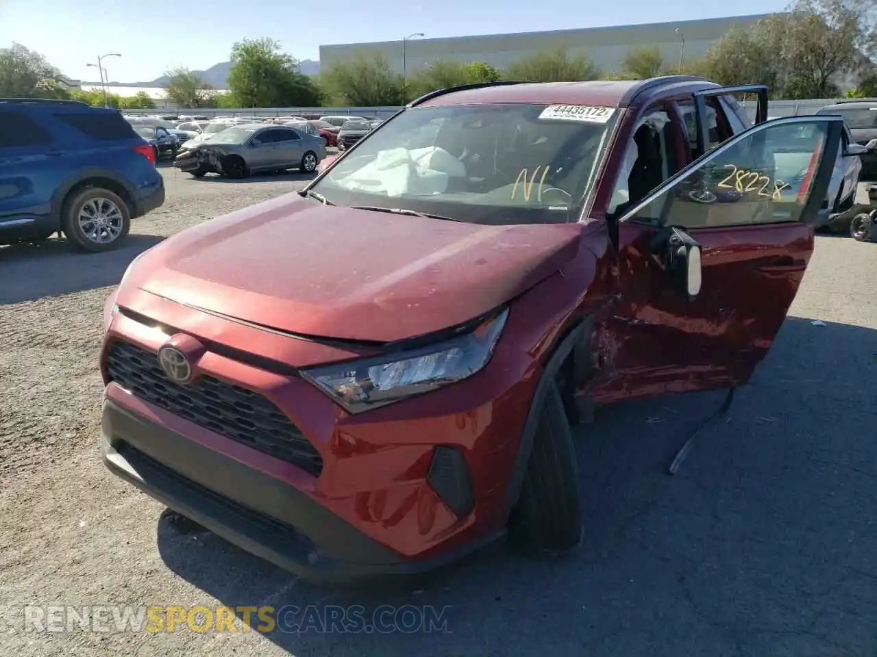 2 Photograph of a damaged car 2T3K1RFV4KC014965 TOYOTA RAV4 2019