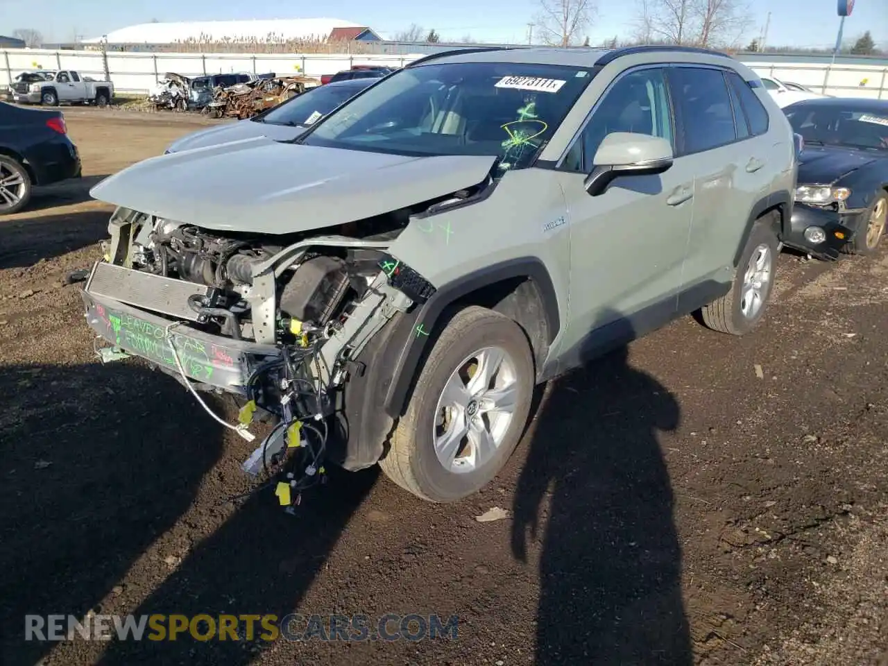 2 Photograph of a damaged car 2T3RWRFV3KW023316 TOYOTA RAV4 2019