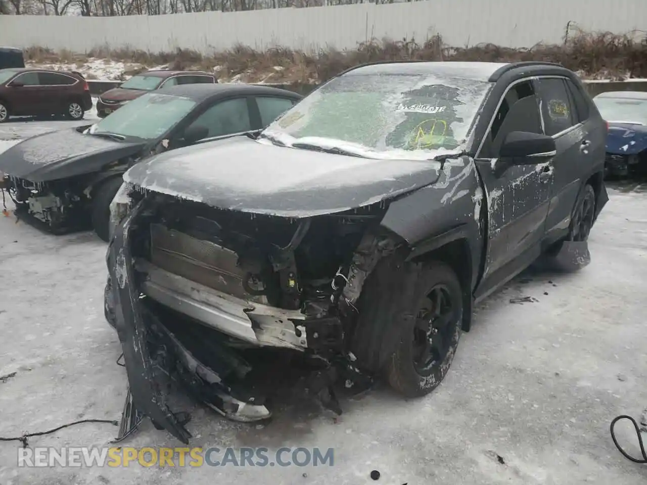 2 fotografías del automóvil dañado JTMEWRFV7KD509834 TOYOTA RAV4 2019