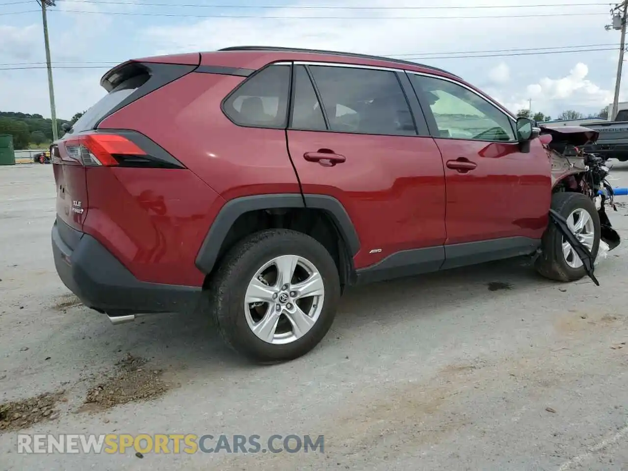 3 fotografías del automóvil dañado JTMRWRFVXMD100540 TOYOTA RAV4 2021