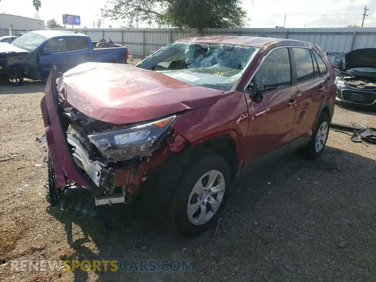 2 Photograph of a damaged car 2T3H1RFV0NW189727 TOYOTA RAV4 2022