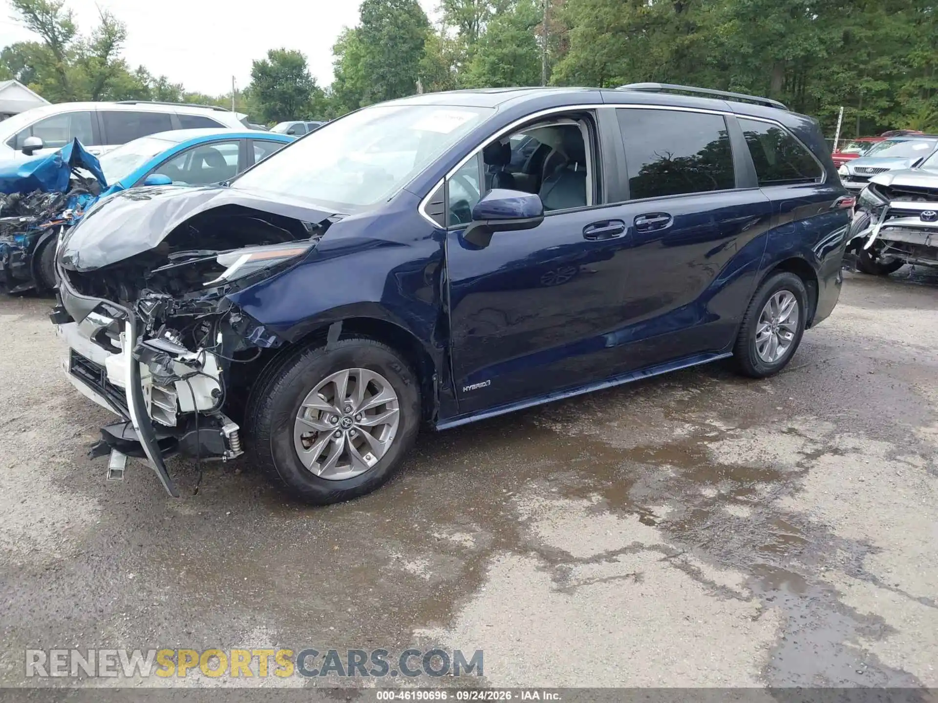 2 fotografías del automóvil dañado 5TDBSKFCXMS020663 TOYOTA SIENNA 2021