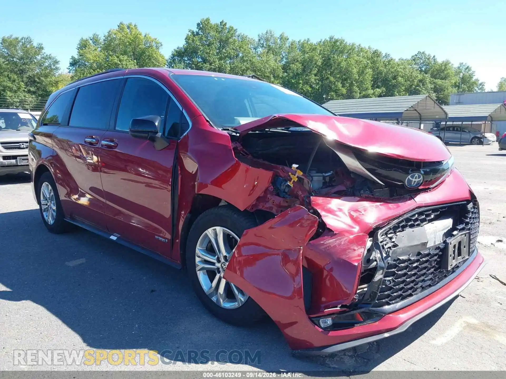 1 Photograph of a damaged car 5TDDSKFC2MS007799 TOYOTA SIENNA 2021