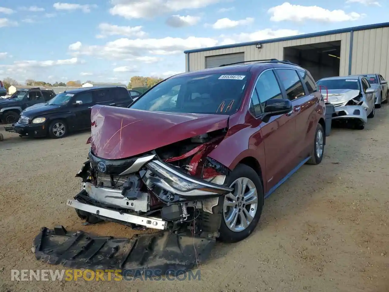 2 Photograph of a damaged car 5TDDSKFCXMS036502 TOYOTA SIENNA 2021