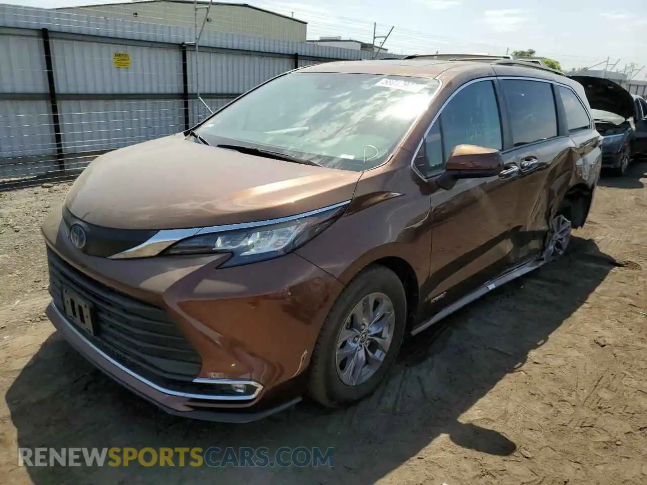 2 Photograph of a damaged car 5TDJRKEC0MS068780 TOYOTA SIENNA 2021