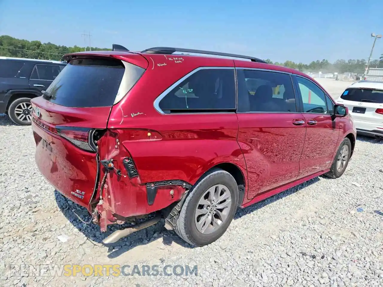 3 fotografías del automóvil dañado 5TDJRKEC5MS006968 TOYOTA SIENNA 2021