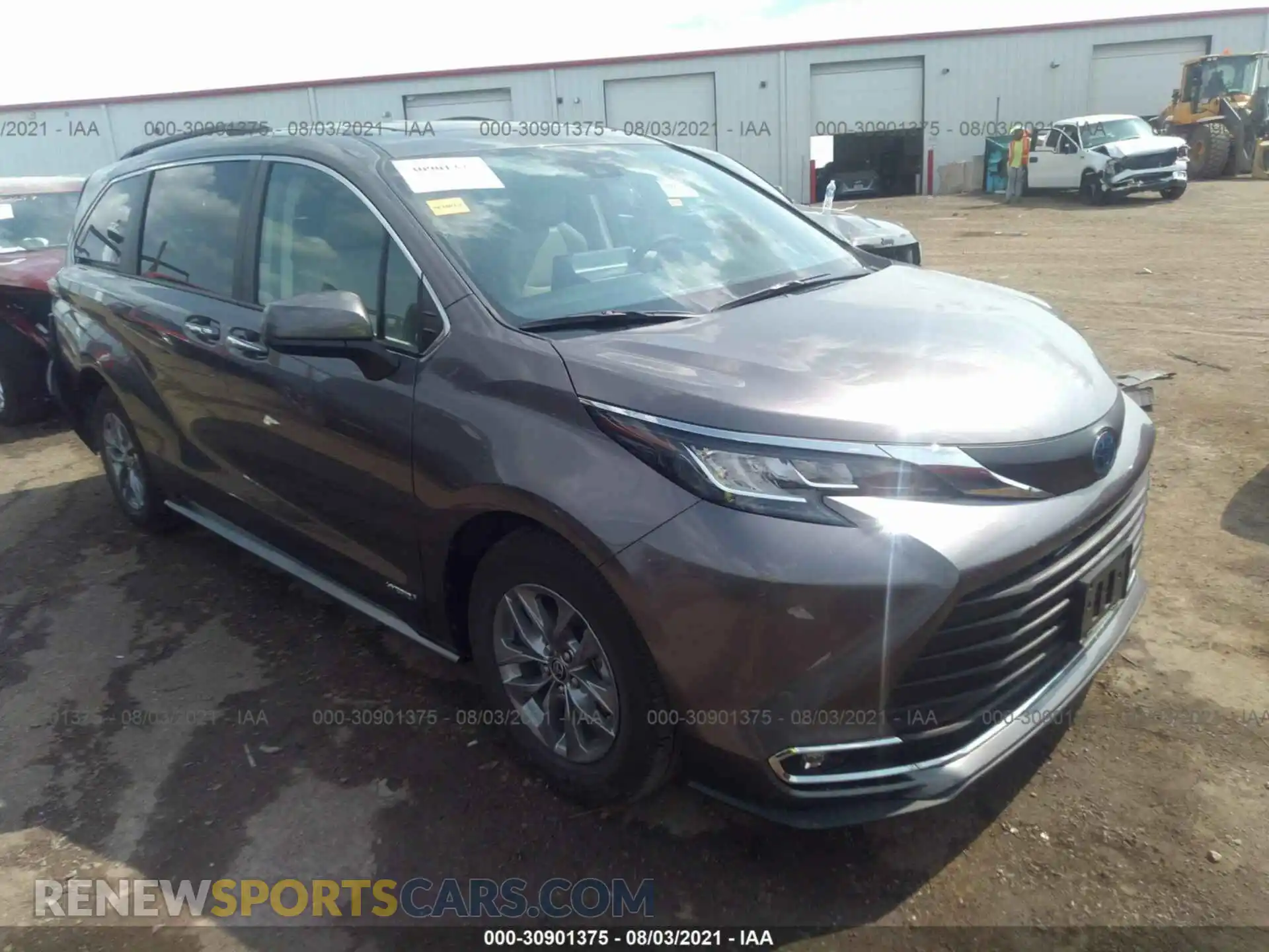 1 Photograph of a damaged car 5TDJRKEC8MS017561 TOYOTA SIENNA 2021
