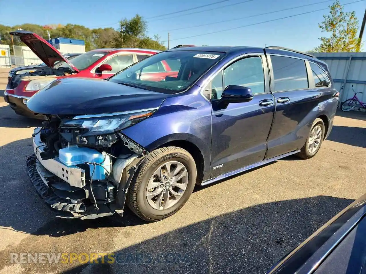 1 Photograph of a damaged car 5TDJSKFC3MS009645 TOYOTA SIENNA 2021