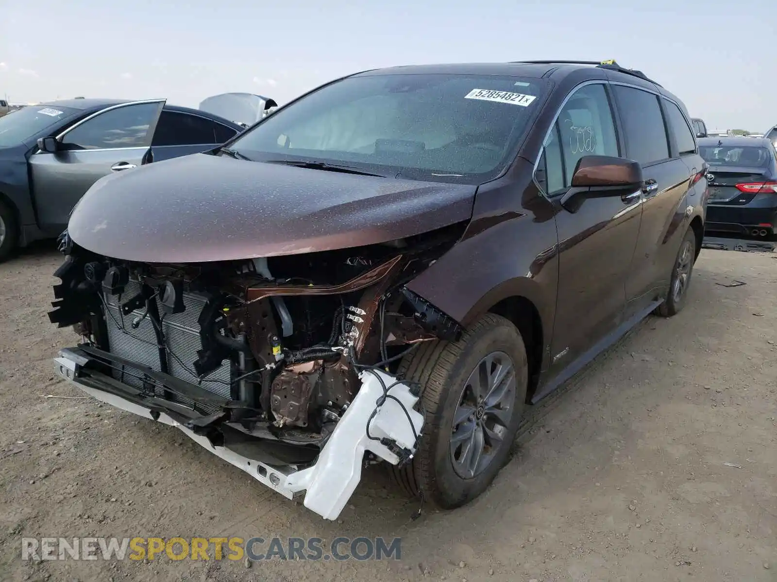 2 fotografías del automóvil dañado 5TDJSKFC4MS023103 TOYOTA SIENNA 2021