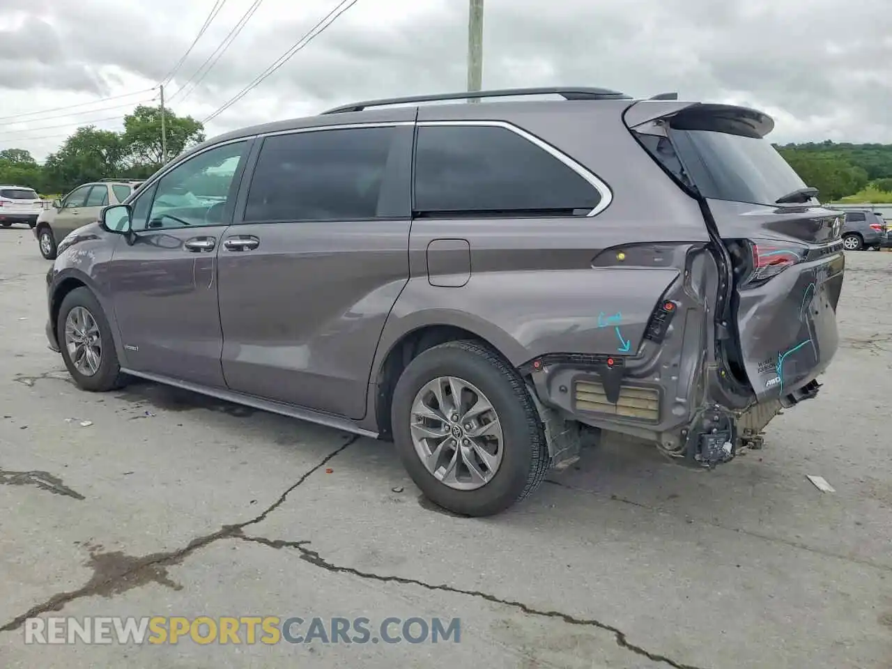 2 Photograph of a damaged car 5TDJSKFC5MS028844 TOYOTA SIENNA 2021