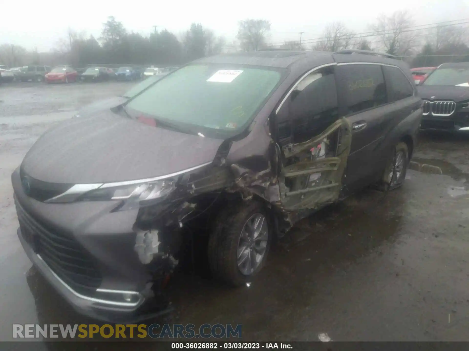 2 Photograph of a damaged car 5TDJSKFCXMS005964 TOYOTA SIENNA 2021
