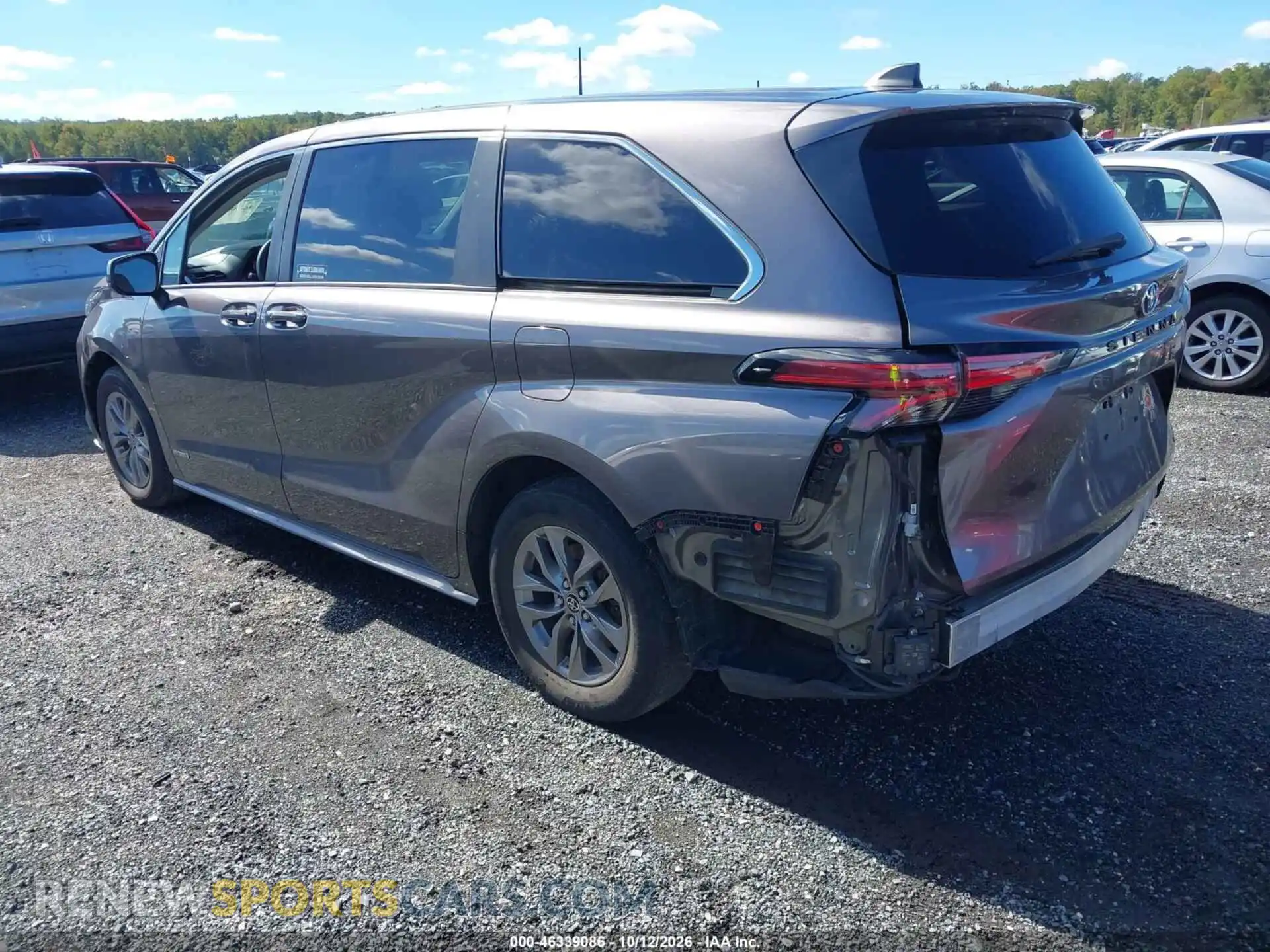3 fotografías del automóvil dañado 5TDKRKEC2MS045070 TOYOTA SIENNA 2021