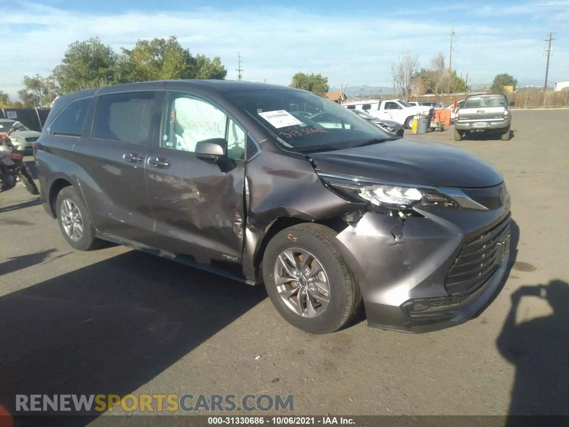1 fotografías del automóvil dañado 5TDKRKEC3MS030027 TOYOTA SIENNA 2021